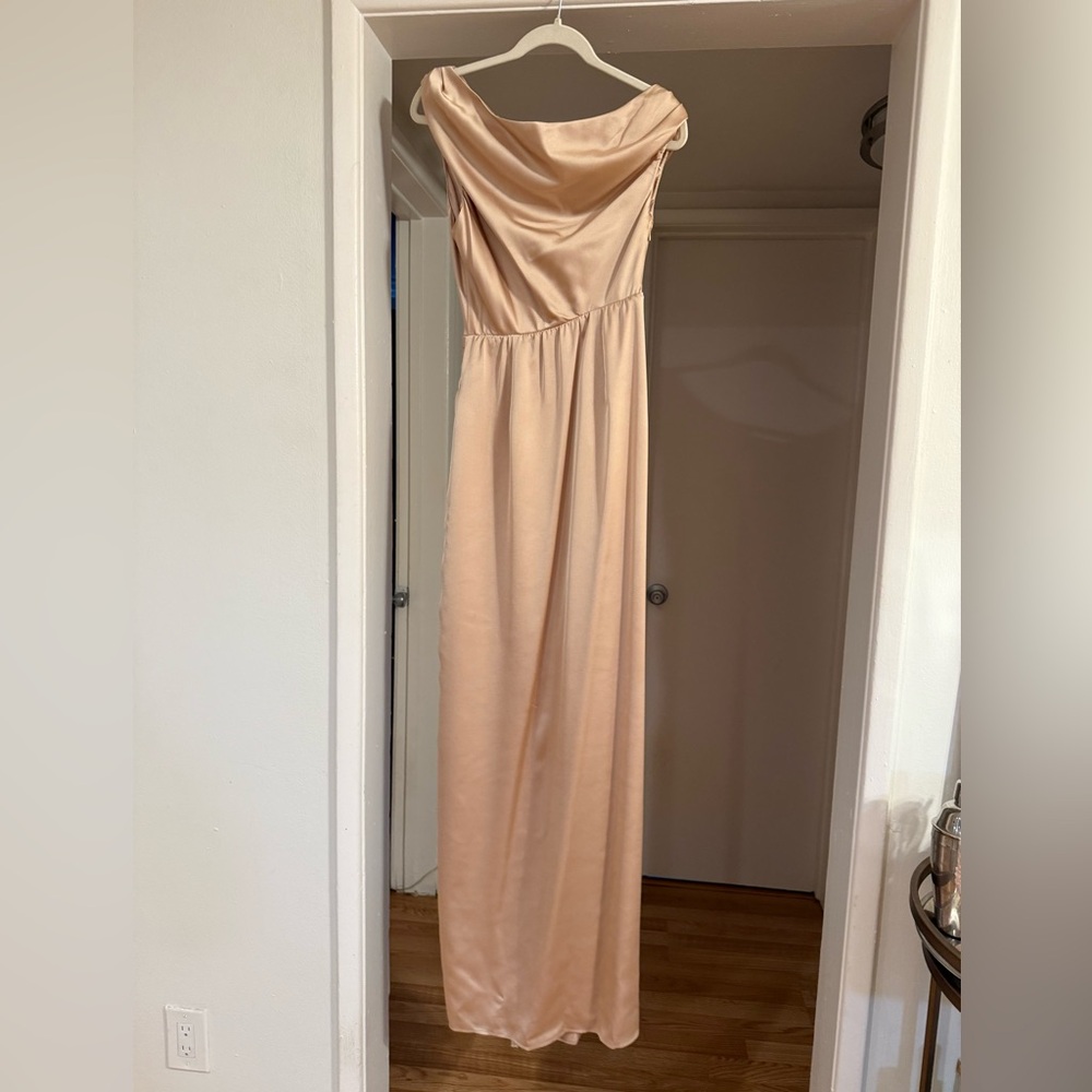 Show Me Your MuMu Jodie Dress ~ Champagne Luxe Satin (Small) - Picture 2 of 3